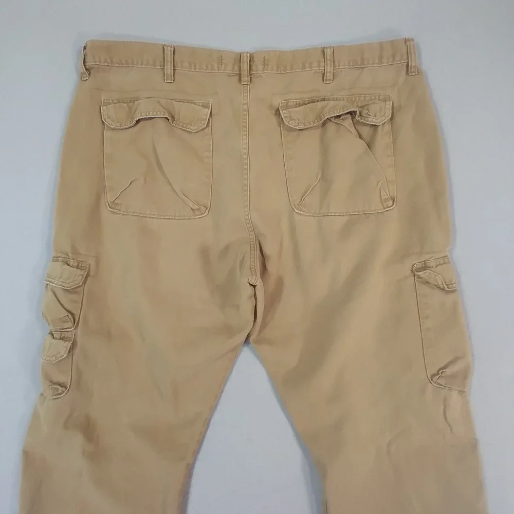 Wrangler cargo pants men's 42 x 30 light brown cotton outdoor camping hiking